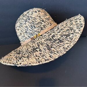 Womens Floppy Sun Hat Cream Black Wide Brim Boat Garden Golf Travel Straw Summer